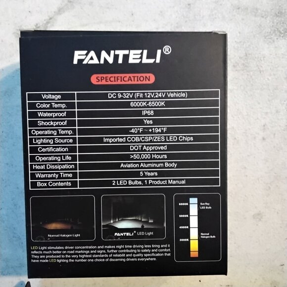 FANTELI H7 LED Headlight 6000k-6500K bright white Conversion Low Beam - Picture 3 of 10